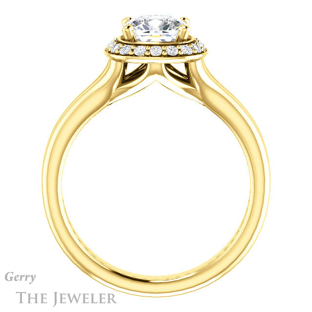 Cushion Cut Forever One Moissanite Engagement Ring #GTJ994-cushion-fo-y