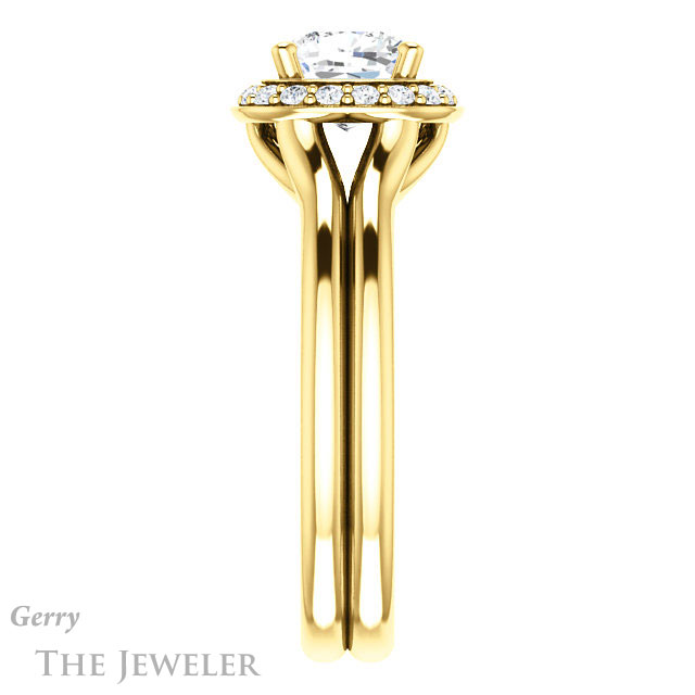 Cushion Cut Forever One Moissanite Engagement Ring #GTJ994-cushion-fo-y