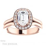 Emerald Cut Forever One Moissanite Engagement Ring #GTJ994-emerald-fb-r 1 Emerald Cut Forever Brilliant Moissanite Engagement Ring #GTJ994-emerald-fb-r