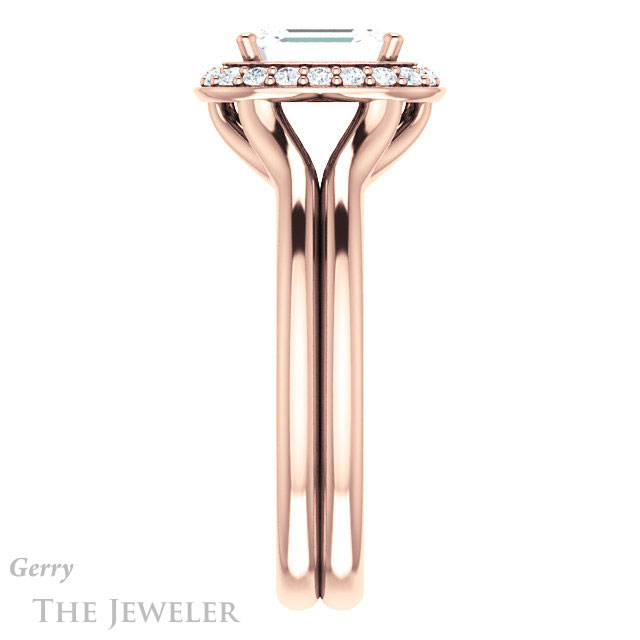 Emerald Cut Forever One Moissanite Engagement Ring #GTJ994-emerald-fb-r 3 Emerald Cut Forever Brilliant Moissanite Engagement Ring #GTJ994-emerald-fb-r