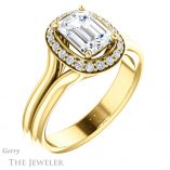 Emerald Cut Forever One Moissanite Engagement Ring #GTJ994-emerald-fb-y 4 Emerald Cut Forever Brilliant Moissanite Engagement Ring #GTJ994-emerald-fb-y