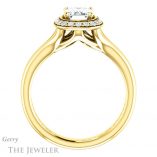 Emerald Cut Forever One Moissanite Engagement Ring #GTJ994-emerald-fb-y 2 Emerald Cut Forever Brilliant Moissanite Engagement Ring #GTJ994-emerald-fb-y