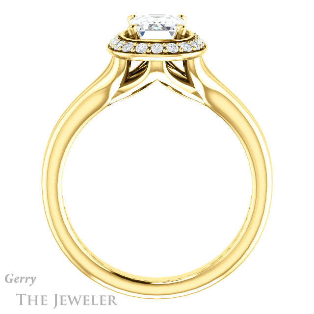 Emerald Cut Forever One Moissanite Engagement Ring #GTJ994-emerald-fb-y 2 Emerald Cut Forever Brilliant Moissanite Engagement Ring #GTJ994-emerald-fb-y