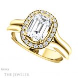 Emerald Cut Forever One Moissanite Engagement Ring #GTJ994-emerald-fb-y 5 Emerald Cut Forever Brilliant Moissanite Engagement Ring #GTJ994-emerald-fb-y
