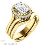 Emerald Cut Forever One Moissanite Engagement Ring #GTJ994-emerald-fb-y 6 Emerald Cut Forever Brilliant Moissanite Engagement Ring #GTJ994-emerald-fb-y