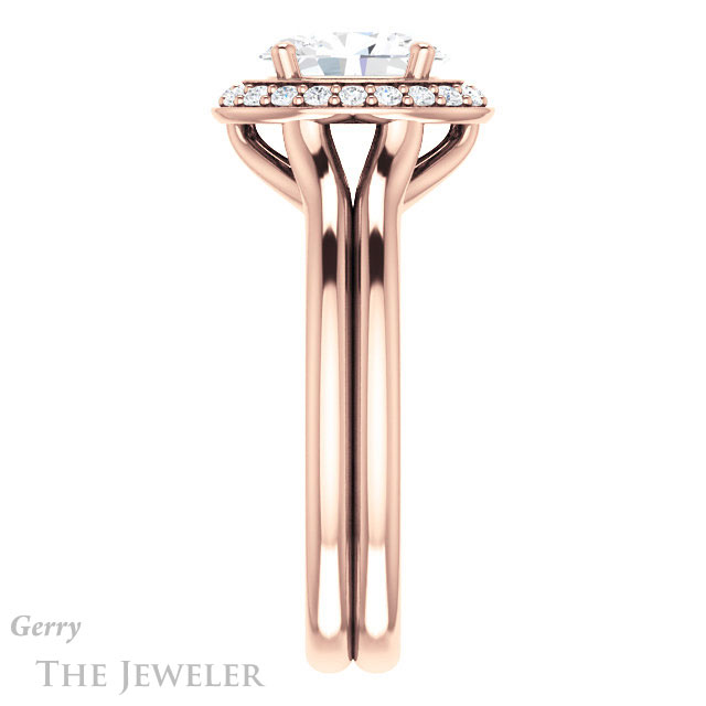 Oval Shaped Forever One Moissanite Engagement Ring #GTJ994-oval-fo-r