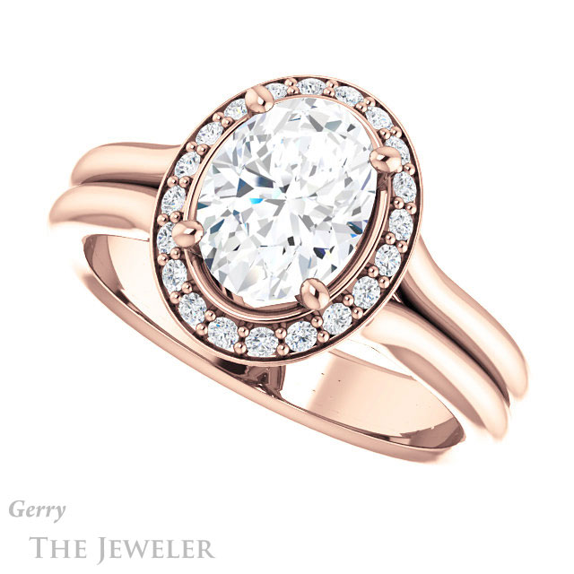Oval Shaped Forever One Moissanite Engagement Ring #GTJ994-oval-fo-r