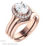 Oval Shaped Forever One Moissanite Engagement Ring #GTJ994-oval-fo-r