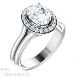 Oval Shaped Forever One Moissanite Engagement Ring #GTJ994-oval-fo-w 4 Oval Shaped Forever One Moissanite Engagement Ring #GTJ994-oval-fo-w