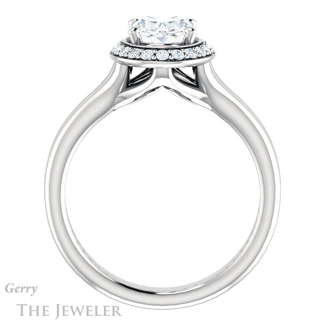 Oval Shaped Forever One Moissanite Engagement Ring #GTJ994-oval-fo-w 2 Oval Shaped Forever One Moissanite Engagement Ring #GTJ994-oval-fo-w
