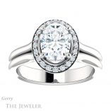 Oval Shaped Forever One Moissanite Engagement Ring #GTJ994-oval-fo-w 1 Oval Shaped Forever One Moissanite Engagement Ring #GTJ994-oval-fo-w
