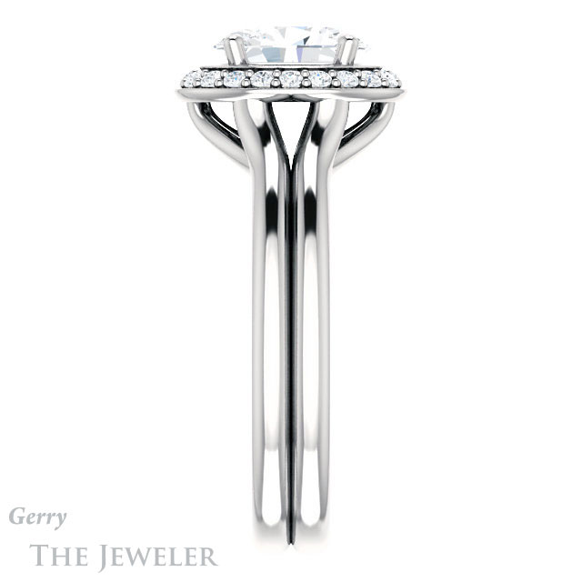 Oval Shaped Forever One Moissanite Engagement Ring #GTJ994-oval-fo-w 3 Oval Shaped Forever One Moissanite Engagement Ring #GTJ994-oval-fo-w