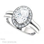 Oval Shaped Forever One Moissanite Engagement Ring #GTJ994-oval-fo-w 5 Oval Shaped Forever One Moissanite Engagement Ring #GTJ994-oval-fo-w