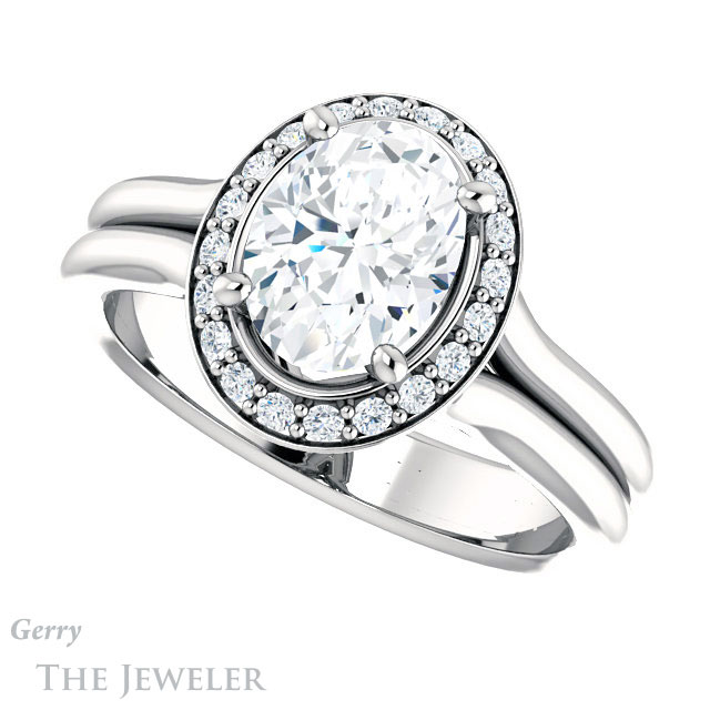Oval Shaped Forever One Moissanite Engagement Ring #GTJ994-oval-fo-w 5 Oval Shaped Forever One Moissanite Engagement Ring #GTJ994-oval-fo-w