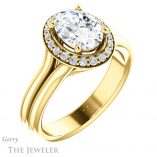 Oval Shaped Forever One Moissanite Engagement Ring #GTJ994-oval-fo-y