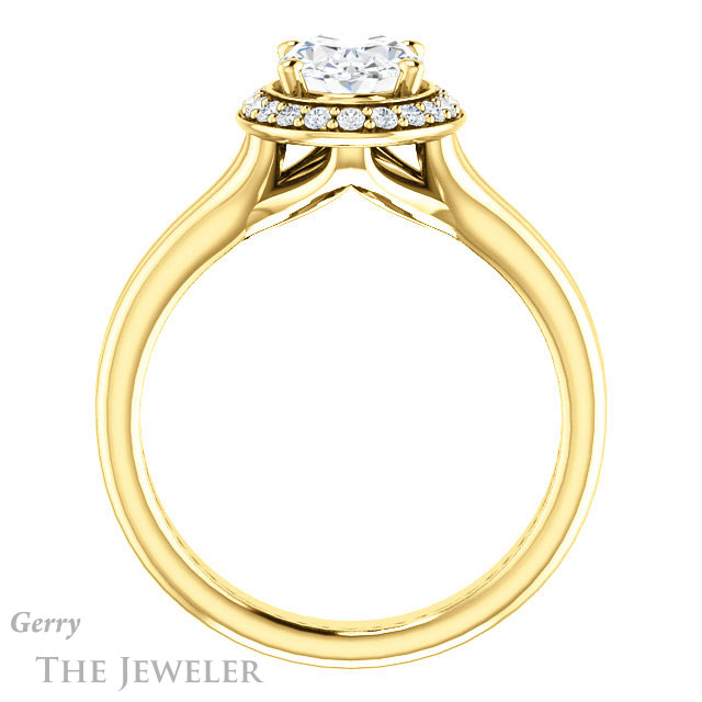 Oval Shaped Forever One Moissanite Engagement Ring #GTJ994-oval-fo-y