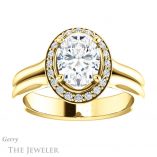 Oval Shaped Forever One Moissanite Engagement Ring #GTJ994-oval-fo-y