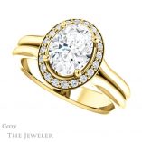 Oval Shaped Forever One Moissanite Engagement Ring #GTJ994-oval-fo-y