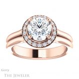 Round Cut Forever One Moissanite Engagement Ring #GTJ994-round-fo-r 1 Round Cut Forever One Moissanite Engagement Ring #GTJ994-round-fo-r
