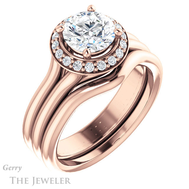 Round Cut Forever One Moissanite Engagement Ring #GTJ994-round-fo-r 6 Round Cut Forever One Moissanite Engagement Ring #GTJ994-round-fo-r