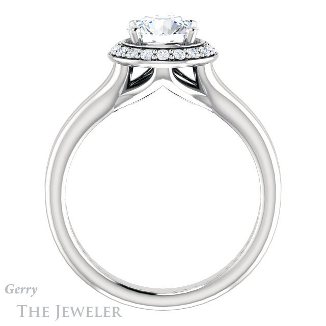 Round Cut Forever One Moissanite Engagement Ring #GTJ994-round-fo-w 2 Round Cut Forever One Moissanite Engagement Ring #GTJ994-round-fo-w