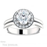 Round Cut Forever One Moissanite Engagement Ring #GTJ994-round-fo-w 1 Round Cut Forever One Moissanite Engagement Ring #GTJ994-round-fo-w