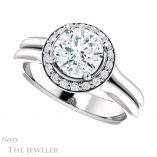 Round Cut Forever One Moissanite Engagement Ring #GTJ994-round-fo-w 5 Round Cut Forever One Moissanite Engagement Ring #GTJ994-round-fo-w