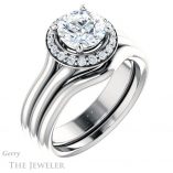 Round Cut Forever One Moissanite Engagement Ring #GTJ994-round-fo-w 6 Round Cut Forever One Moissanite Engagement Ring #GTJ994-round-fo-w