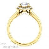 Round Cut Forever One Moissanite Engagement Ring #GTJ994-round-fo-y