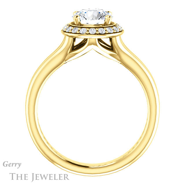 Round Cut Forever One Moissanite Engagement Ring #GTJ994-round-fo-y