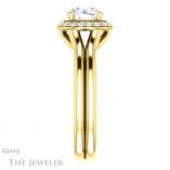 Round Cut Forever One Moissanite Engagement Ring #GTJ994-round-fo-y