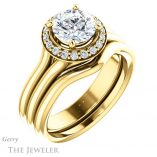 Round Cut Forever One Moissanite Engagement Ring #GTJ994-round-fo-y