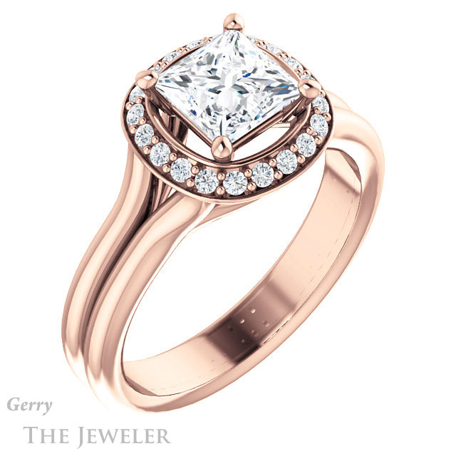 Princess Cut Forever One Moissanite Engagement Ring #GTJ994-square-fo-r 4 Princess Cut Forever One Moissanite Engagement Ring #GTJ994-square-fo-r