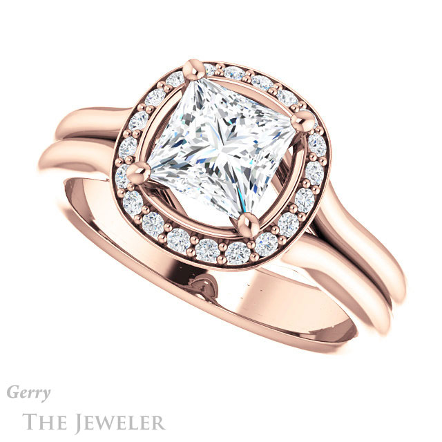 Princess Cut Forever One Moissanite Engagement Ring #GTJ994-square-fo-r 5 Princess Cut Forever One Moissanite Engagement Ring #GTJ994-square-fo-r