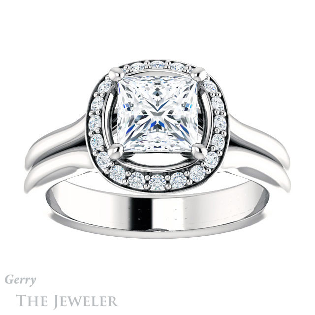 Princess Cut Forever One Moissanite Engagement Ring #GTJ994-square-fo-w