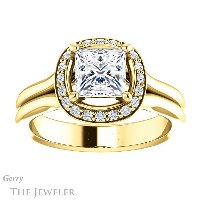 Princess Cut Forever One Moissanite Engagement Ring #GTJ994-square-fo-y