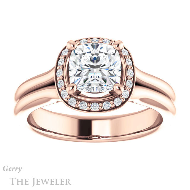 Cushion Cut Forever One Moissanite Engagement Ring #GTJ995-cushion-fo-r