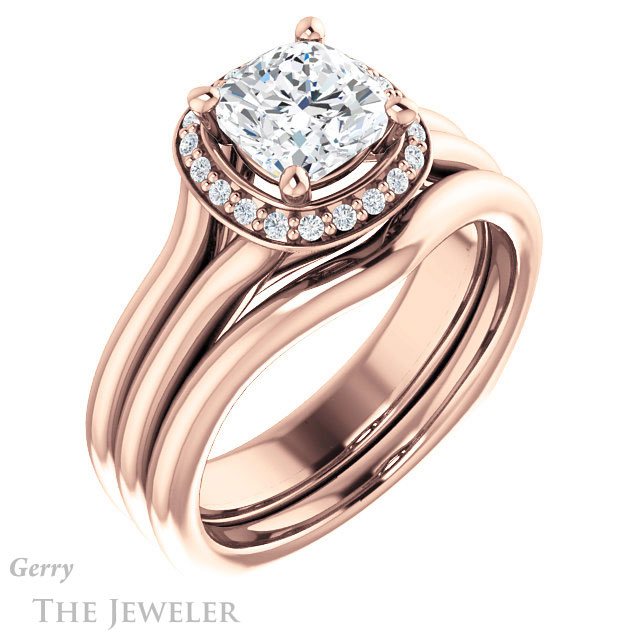 Cushion Cut Forever One Moissanite Engagement Ring #GTJ995-cushion-fo-r 6 Cushion Cut Forever One Moissanite Engagement Ring #GTJ995-cushion-fo-r