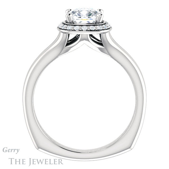 Cushion Cut Forever One Moissanite Engagement Ring #GTJ995-cushion-fo-w