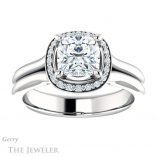 Cushion Cut Forever One Moissanite Engagement Ring #GTJ995-cushion-fo-w 1 Cushion Cut Forever One Moissanite Engagement Ring #GTJ995-cushion-fo-w