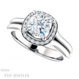 Cushion Cut Forever One Moissanite Engagement Ring #GTJ995-cushion-fo-w 5 Cushion Cut Forever One Moissanite Engagement Ring #GTJ995-cushion-fo-w