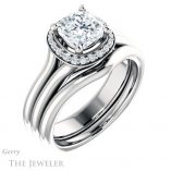 Cushion Cut Forever One Moissanite Engagement Ring #GTJ995-cushion-fo-w 6 Cushion Cut Forever One Moissanite Engagement Ring #GTJ995-cushion-fo-w