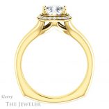 Cushion Cut Forever One Moissanite Engagement Ring #GTJ995-cushion-fo-y 2 Cushion Cut Forever One Moissanite Engagement Ring #GTJ995-cushion-fo-y