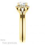 Cushion Cut Forever One Moissanite Engagement Ring #GTJ995-cushion-fo-y 3 Cushion Cut Forever One Moissanite Engagement Ring #GTJ995-cushion-fo-y