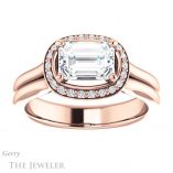 Emerald Cut Forever One Moissanite Engagement Ring #GTJ995-emerald-fb-r 1 Emerald Cut Forever Brilliant Moissanite Engagement Ring #GTJ995-emerald-fb-r