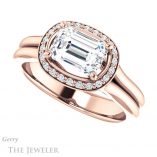 Emerald Cut Forever One Moissanite Engagement Ring #GTJ995-emerald-fb-r 5 Emerald Cut Forever Brilliant Moissanite Engagement Ring #GTJ995-emerald-fb-r