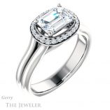 Emerald Cut Forever One Moissanite Engagement Ring #GTJ995-emerald-fb-w 4 Emerald Cut Forever Brilliant Moissanite Engagement Ring #GTJ995-emerald-fb-w