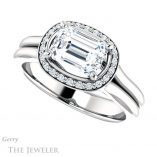 Emerald Cut Forever One Moissanite Engagement Ring #GTJ995-emerald-fb-w 5 Emerald Cut Forever Brilliant Moissanite Engagement Ring #GTJ995-emerald-fb-w