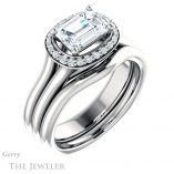Emerald Cut Forever One Moissanite Engagement Ring #GTJ995-emerald-fb-w 6 Emerald Cut Forever Brilliant Moissanite Engagement Ring #GTJ995-emerald-fb-w