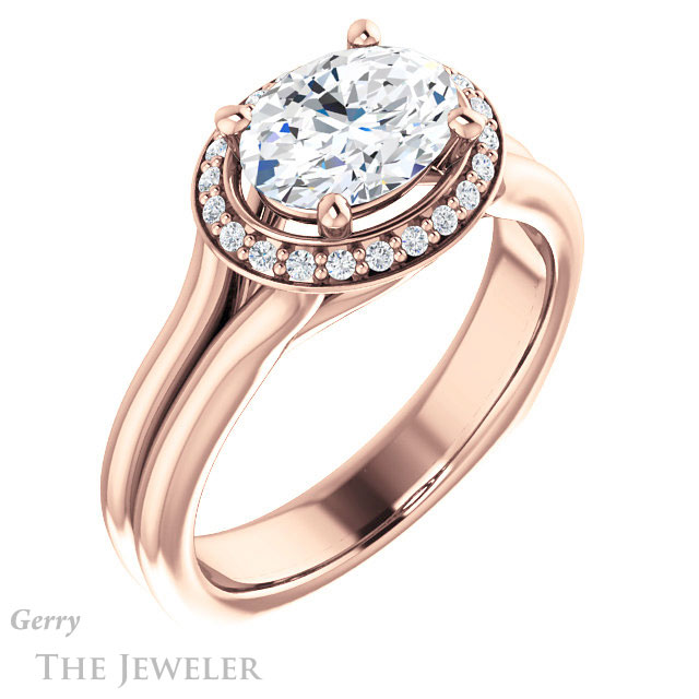 Oval Shaped Forever One Moissanite Engagement Ring #GTJ995-oval-fo-r 4 Oval Shaped Forever One Moissanite Engagement Ring #GTJ995-oval-fo-r